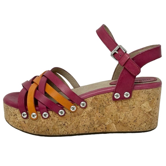 Bussola Mansfield Mavis Strappy Platform Wedge Cork Heel Sandals EU Size 38 7.5 - Picture 1 of 12
